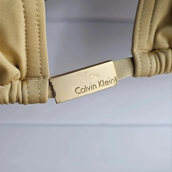 Calvin Klein Swim Bikini Set Halter Swimwear Antique Gold Dark Yellow size 10 - Picture 4 of 7